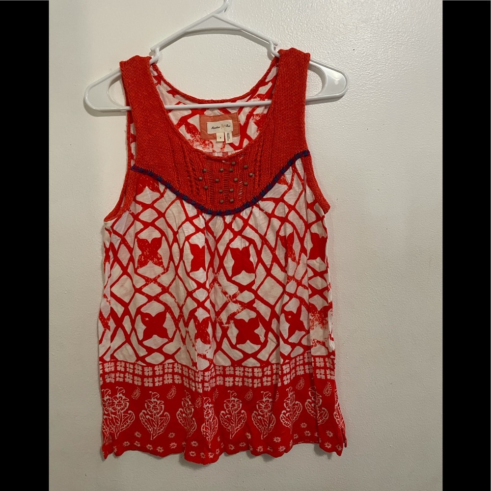 Meadow Rue Red Embroidered Tank – Anthropologie Boho Top